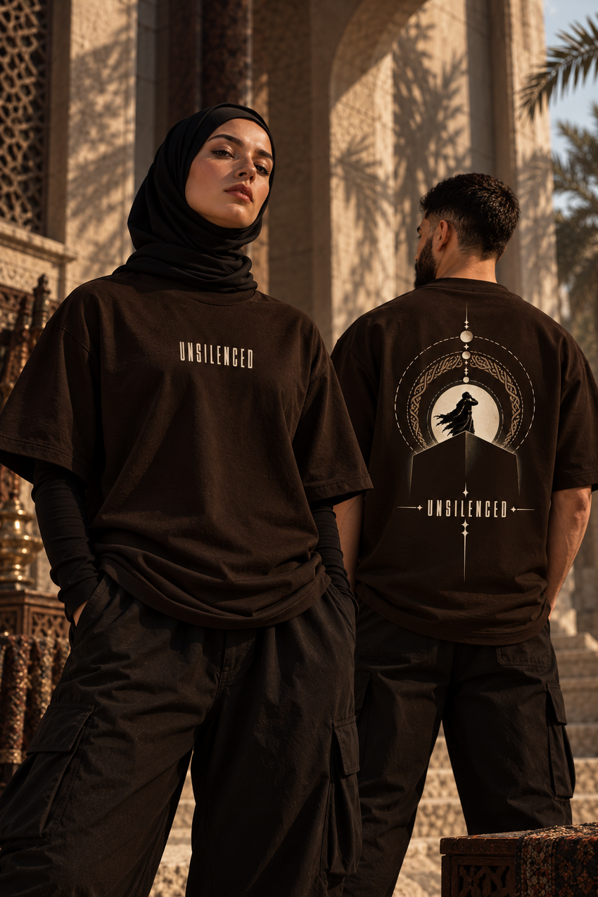 WAQT Bilal Unsilenced Islamic graphic T-shirt editorial image